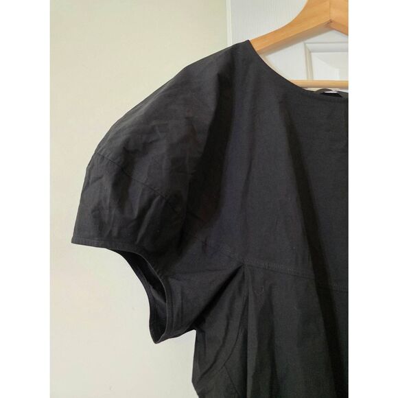 JARBO CERCHI SHORT SLEEVE BLOUSE IN ITALIAN COTTON L/XL BLACK $298 - Picture 4 of 12
